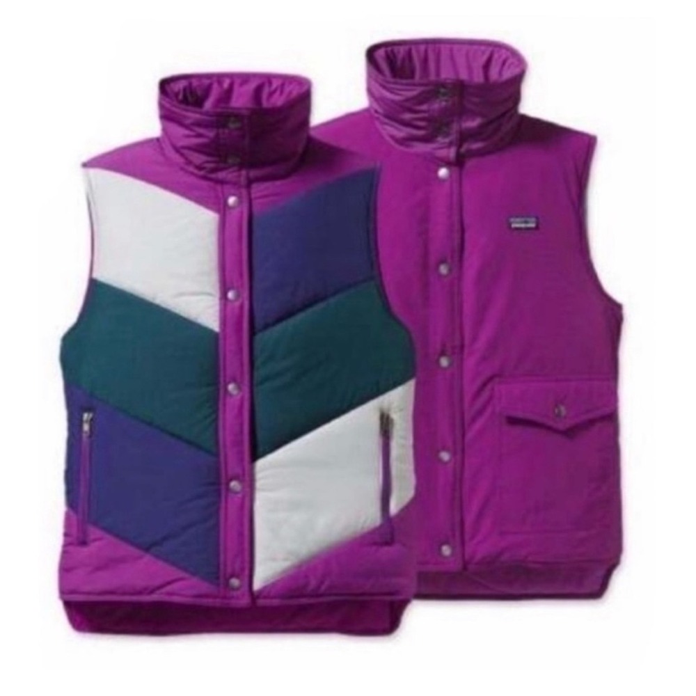Patagonia Women's Reversible Mirror Lake Puffer Vest in Purple Gorpcore Ikat  XS